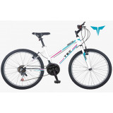 Bicicleta MTB copii TEC Eros, culoare alb/albastru/roz, roata 24&quot;, cadru din ote PB Cod:222425000108