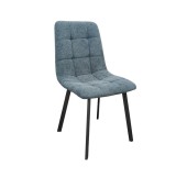 Scaun bucatarie / living fix Cosmo, metal + textil, albastru inchis + negru
