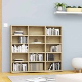 vidaXL Dulap CD/DVD Stejar Sonoma 100x23x89.5 cm Lemn Raft Biblioteca Suport Colectie Muzica