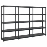 Cumpara ieftin Raft de depozitare 5 niveluri negru 274,5x45,7x185 cm, plastic