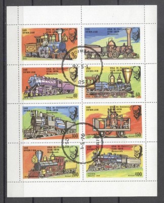 Sverige ISO 1976 Trains, block, used AT.022 foto