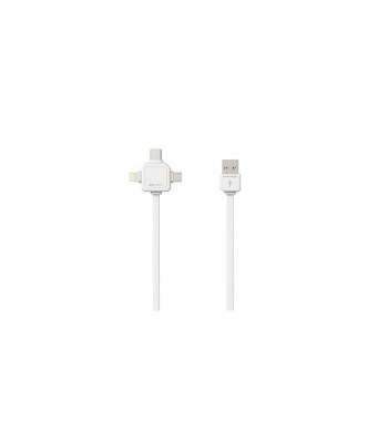 Cablu USB Type C micro USB Lightning 1.5m alb Allocacoc foto