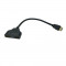 Cablu adaptor HDMI splitter, conector HDMI tata la 2 porturi HDMI mama, ADAPTHDMI, pasiv, 25 cm, negru