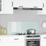 Contrablat bucătărie alb 120x40x0.6 cm sticlă securizată
