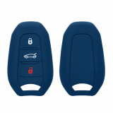 Husa Cheie Auto pentru Peugeot/Citroen 3 Butoane - Smart Key, Kwmobile, Albastru, Silicon, 44154.17