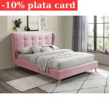 Pat Almera 160x200 cm Tapitat Catifea Roz Somiera Inclusa (cod ML 2227-08)
