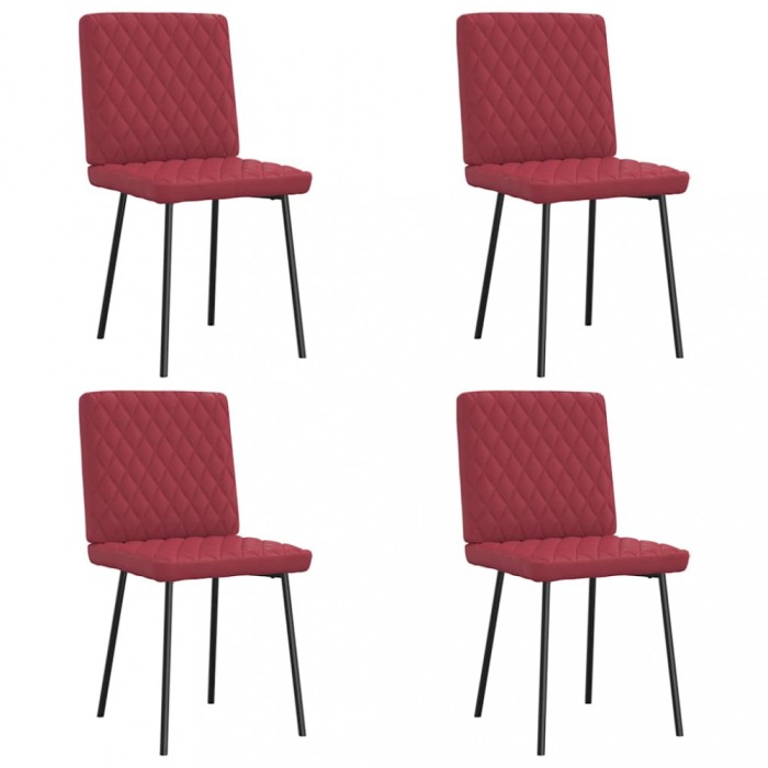 vidaXL Scaune de sufragerie, 4 buc., roșu vin, piele ecologică 3315216