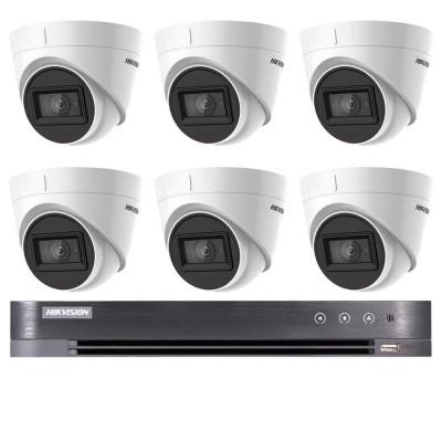 Sistem de supraveghere 6 camere Hikvision 8MP, 4in1, lentila 2.8mm, IR 60m, DVR 8 canale 4K, 8MP SafetyGuard Surveillance foto