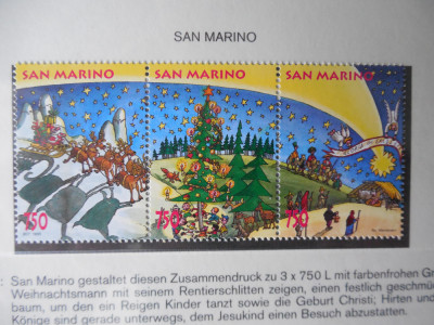 San Marino-Craciun -serie completa,nestampilate MNH foto