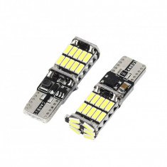 set 2 leduri t10 w5w ,canbus,alb 6000k, 12v