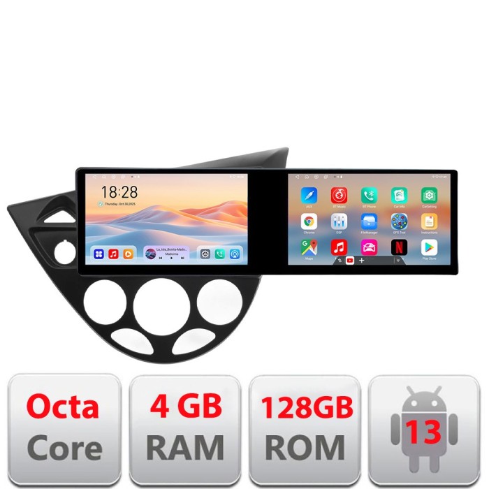 Navigatie Ford Focus 1 1998-2004 Edotec 2 ecrane 8 core 4+128 21.6 inch Incell android Wifi 5Ghz gps internet kit-focus1 CarStore Technology