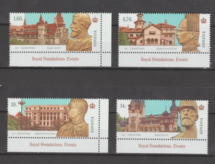 ROMANIA 2023 CTITORII REGALE -Evenimente Serie 4 timbre LP.2437 MNH