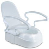 Inaltator WC cu Capac si Manere Rabatabile, Linomag&reg;, 3 Niveluri de Inaltime, Sistem de Prindere Reglabil pentru Vasul de Toaleta, Alb Optic