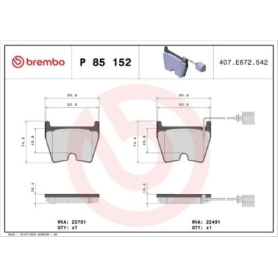 Placute frana Audi A3 Sedan (8vs 8vm) 05.13-08.21, A3 Sedan (8ys 8ym) 04.20-, A3 Sportback (8va 8vf) 09.12-08.21, A3 Sportback (8ya 8yf) 11.19-, Q3 ( foto