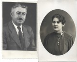 P1346 Lot de 2 poze inginer Rădulescu de la mina Anina și soția, perioada interbelică