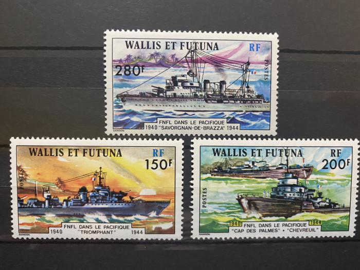 PC213 - Wallis &amp; Futuna 1978 Vapoare/ Forta navala in Pacific, serie MNH, 3v