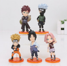 Figurine Naruto Shippuden Sasuke, Kakashi, Sakura, Gaara 8 cm foto