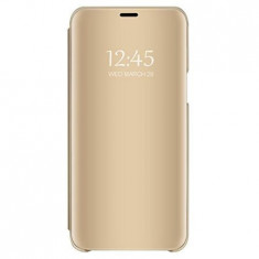 Husa Samsung, Galaxy S7 Edge, Clear View Flip Mirror Stand, Gold foto