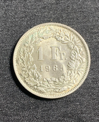 Moneda 1 franc 1965 Elveția argint foto