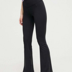 P.E Nation pantaloni femei, culoarea negru, evazati, high waist