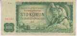 B11 - Bancnota foarte veche - Cehoslovacia - 100 coroane - 1961