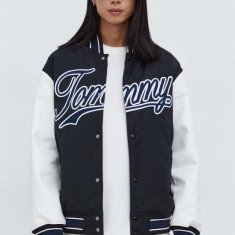 Tommy Jeans geacă bomber bărbați, culoarea negru, de tranziție DM0DM17880