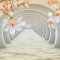 Fototapet de perete autoadeziv si lavabil Magnolii si tunel, 270 x 200 cm