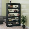 Bibliotecă/Separator cameră, negru, 100x30x166 cm