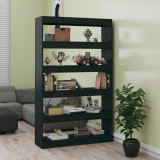 Bibliotecă/Separator cameră, negru, 100x30x166 cm