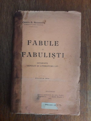 Fabule si fabulisti - Cristu S. Negoescu, 1905 / R4P5S foto