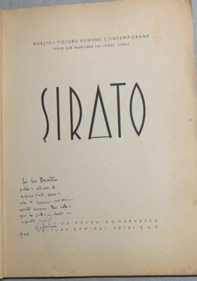 Album Sirato - cu text de Petru Comarnescu - dedicatie de la acesta catre Geo Dumitrescu foto