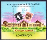 TSV$ - 1990 LP 1236 EXPO MONDIALA FILATELIE LONDRA, COLITA DANTELATA MNH/** LUX, Nestampilat