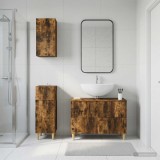 Cumpara ieftin Set de cabinet pentru baie cu 3 piese ARNHEM Stejar fumuriu