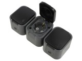 Conector alimentare AC 2P+PE 250VAC 16A gri pentru perete - ABEX