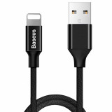 Cablu Baseus Yiven țesătură &icirc;mpletită USB / Lightning 1.2M Negru (CALYW-01)