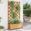 Jardinieră cu spalier, maro, lemn masiv de brad