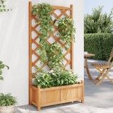 vidaXL Jardinieră cu spalier, maro, lemn masiv de brad