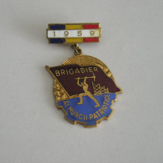 M3 L 2 - Insigna - tematica comunism - Brigadier al muncii patriotice - 1959