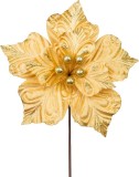 Floare decorativa Craciun poinsettia aurie MagicHome, 23,5 cm