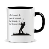 Cana personalizata cu mesaj pentru pescari, O zi proasta de pescuit este mai buna decat o zi buna de munca