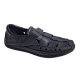 Sandale barbati casual din piele naturala - Model Negru SCV1N