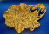 E830- Scrumiera mare veche Trabucuri-tigarete bronz aurit.
