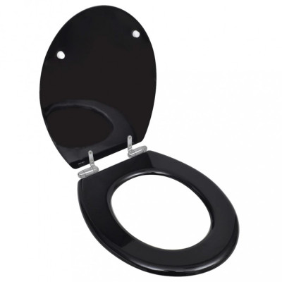 vidaXL Capac WC cu &amp;icirc;nchidere silențioasă negru MDF design simplu foto