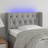 VidaXL Tăblie de pat cu LED, gri deschis, 83x16x78/88 cm, textil