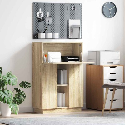 vidaXL Birou cu ușă Stejar sonoma 71.5 x 31.5 x 106.5 cm Lemn compozit 869484 foto