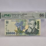 Bancnota 10000 Lei 1999 UNC, Gradata PMG 66 EPQ, Bancnote Romanesti