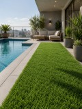 Cumpara ieftin Gazon Artificial Sri Lanka, Inaltime Fir 40 mm, Latime 1m, Marime 100 x 100 cm, Verde, Antialergic, Polipropilena, Curte, Terasa, Balcon, Piscina, Loc