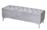 Banca budoir din catifea gri FHA098B