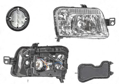 Far Fiat Panda (169), 09.2003-12.2012, fata, Dreapta, mufa cu 8 gauri; H4+PY21W+W5W; electric, BestAutoVest foto