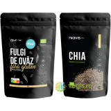 Pachet Fulgi de Ovaz Fini fara Gluten Ecologici/Bio 250g + Seminte de Chia Ecologice/Bio 125g